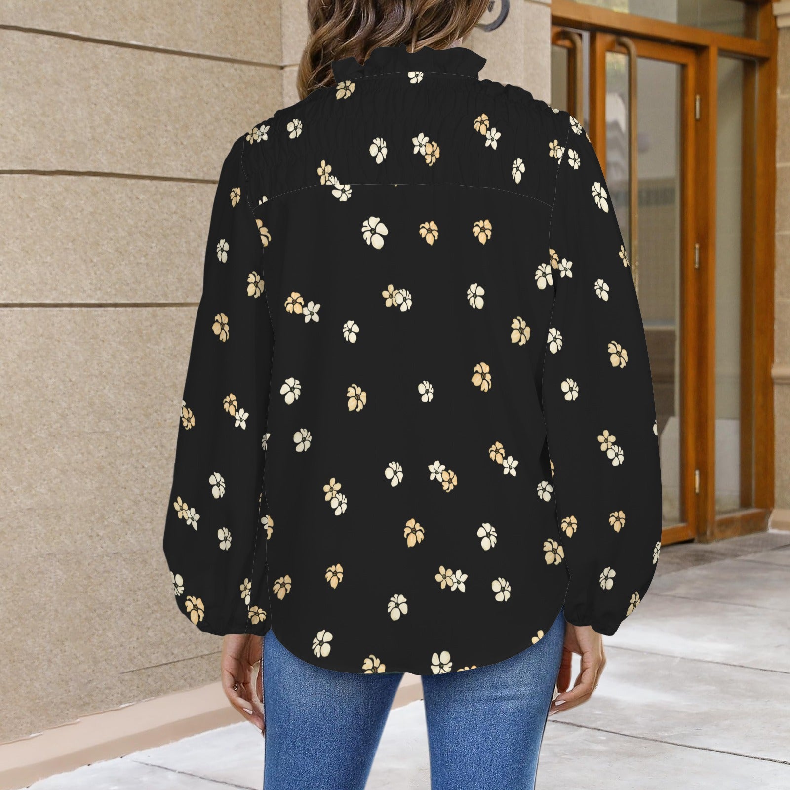 Mālie Blouse in Puakenikeni - Black