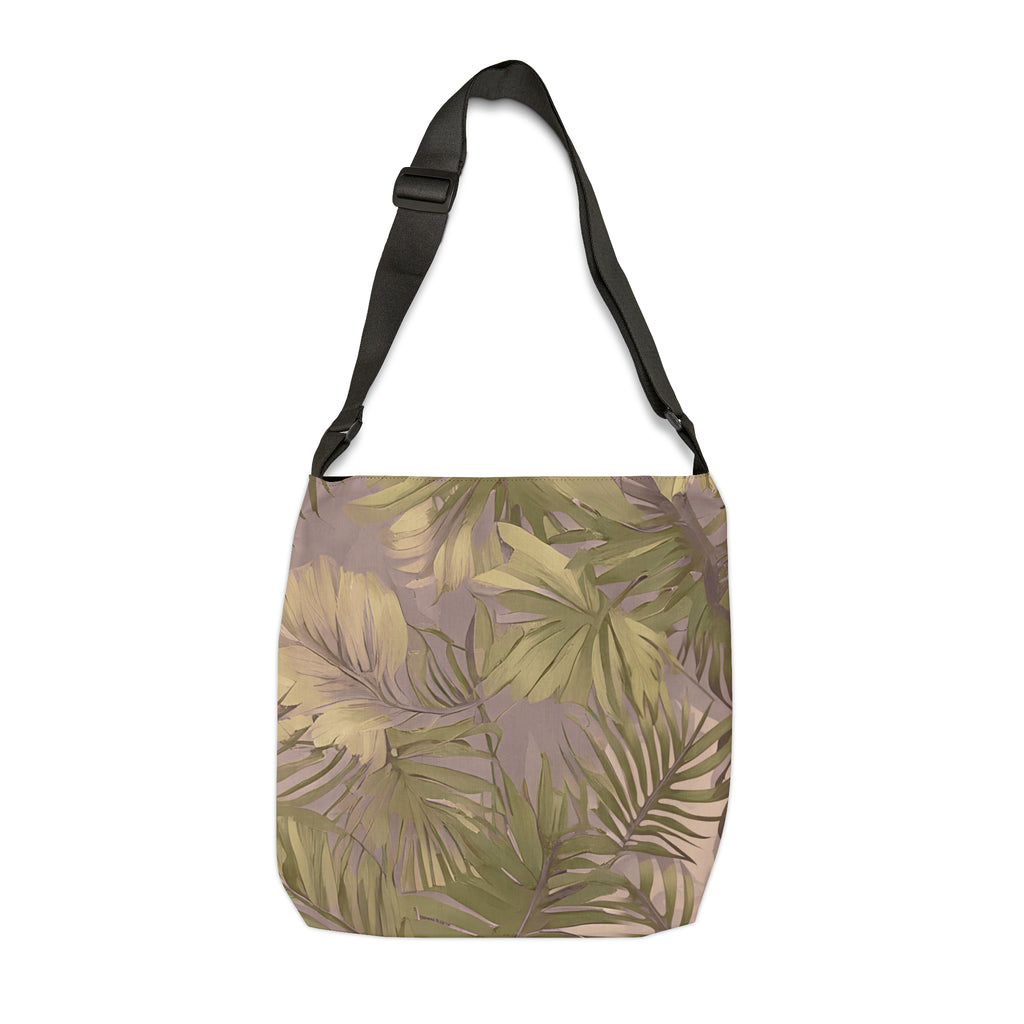 Hawaiian Tropical Print Soft Tones Adjustable Tote Bag