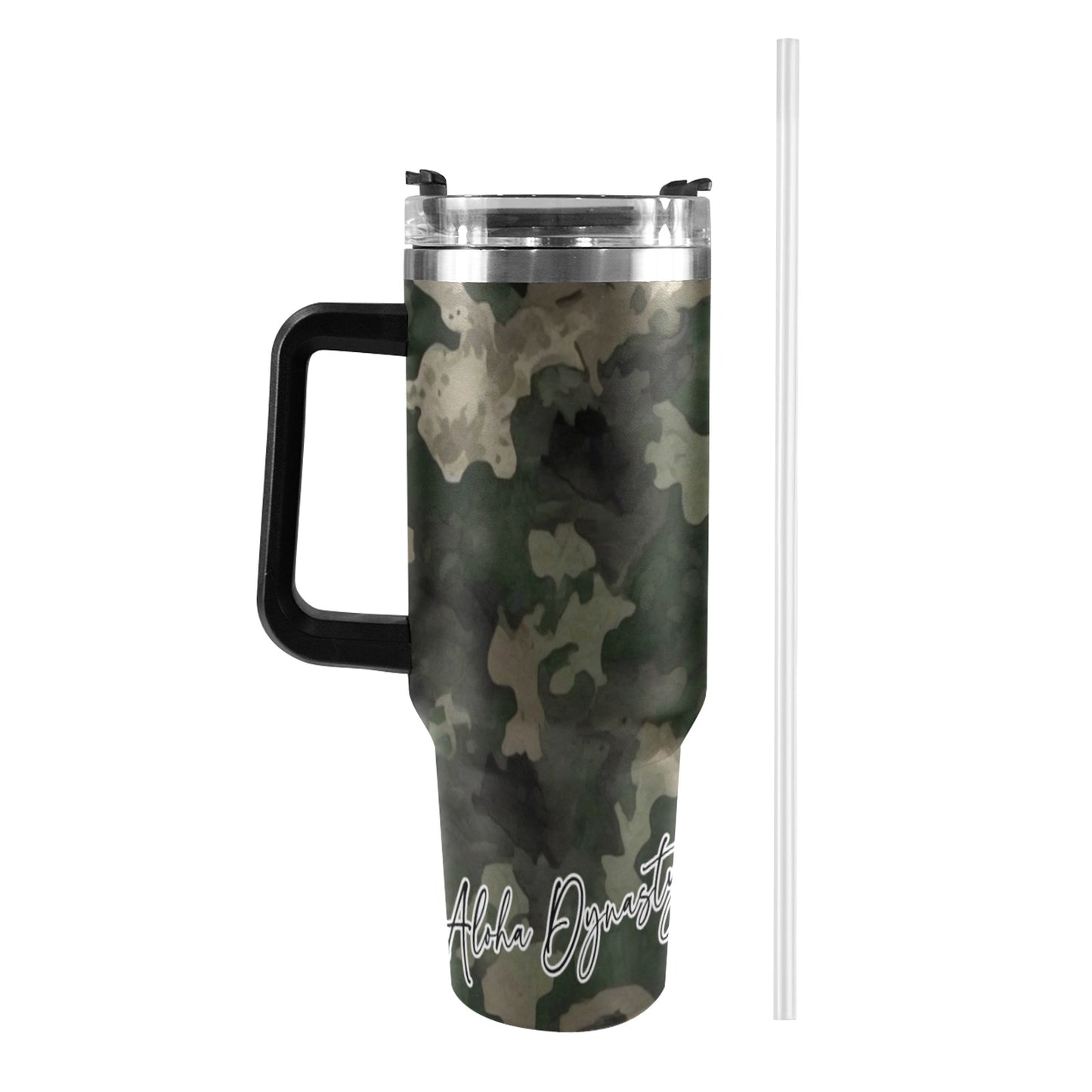 Camouflage 40oz Tumbler with Black Handle