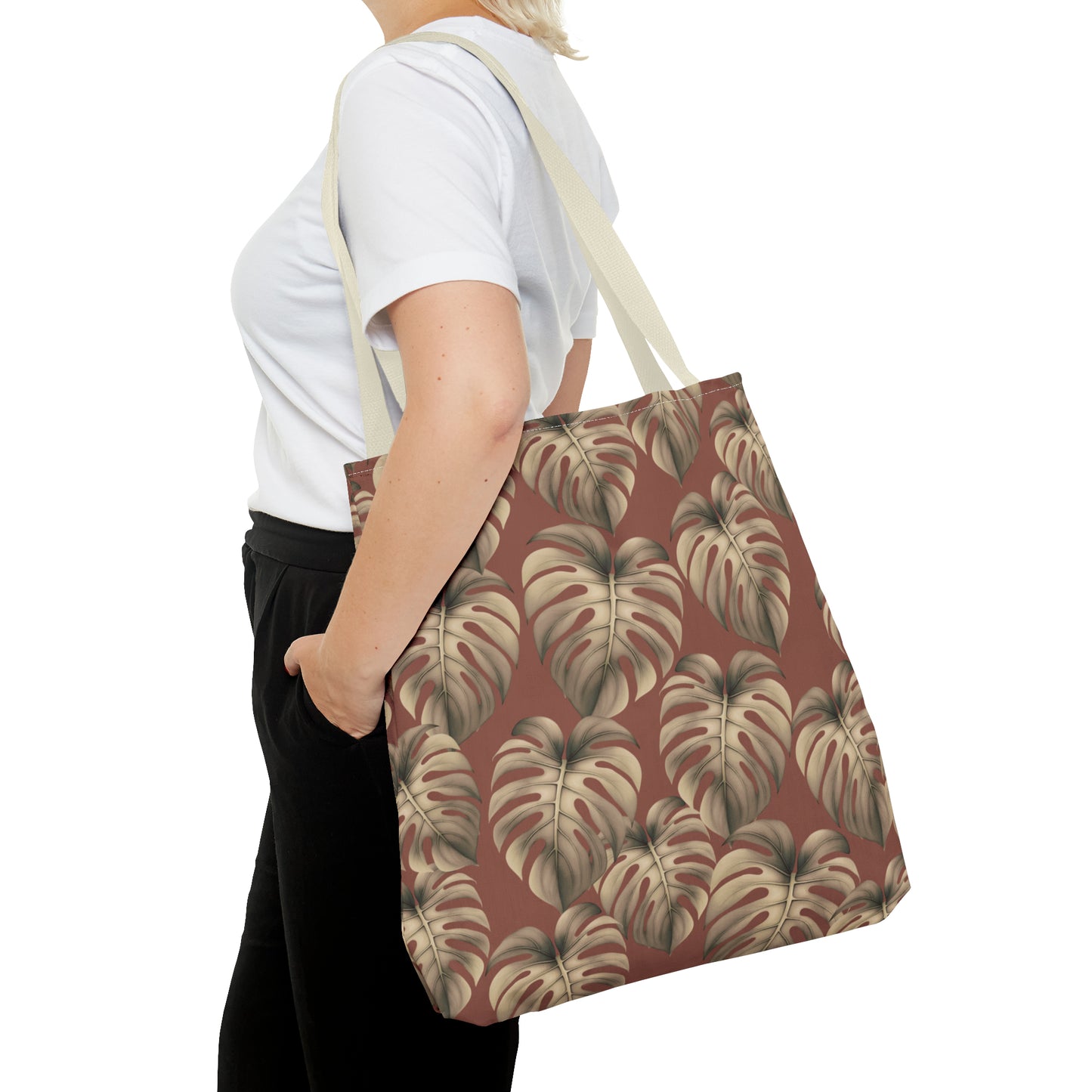 Monstera Mauve Tote Bag