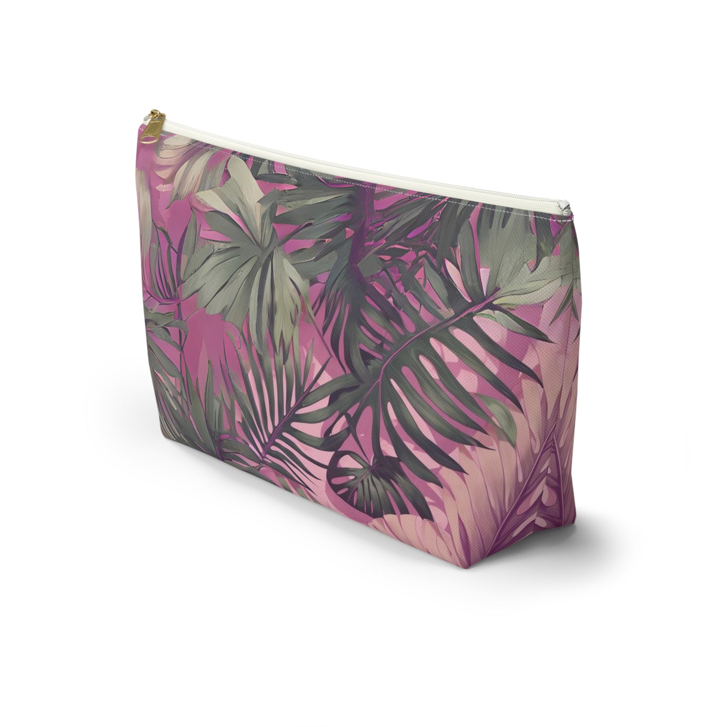 Hawaiian Tropical Print Pink Tones - Accessory Pouch w T-bottom