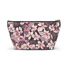 Load image into Gallery viewer, Plumeria Hawaiian Tropical Print Pink Tones - Accessory Pouch w T-bottom