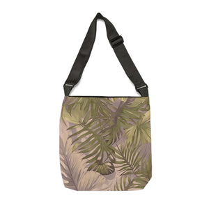 Hawaiian Tropical Print Soft Tones Adjustable Tote Bag
