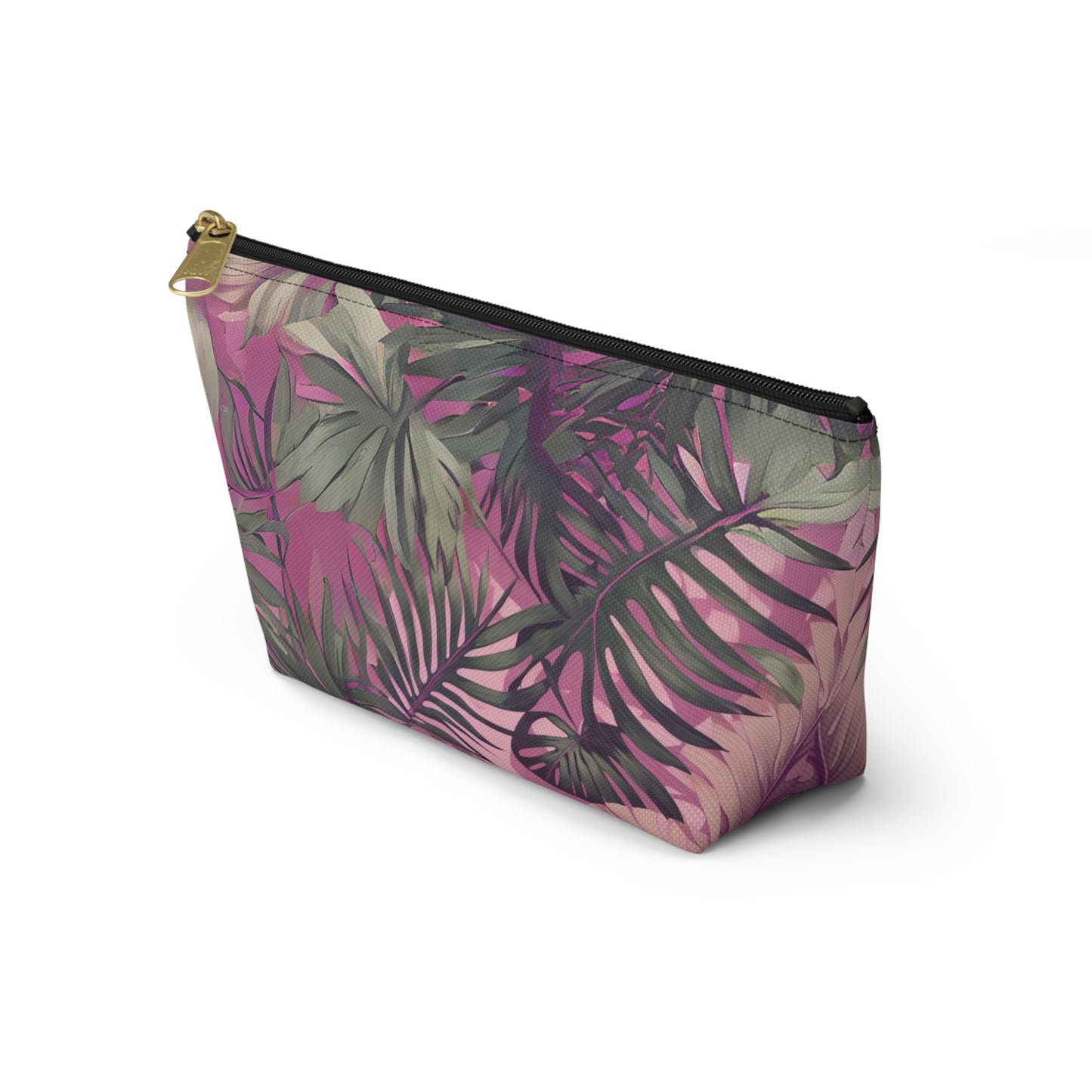 Hawaiian Tropical Print Pink Tones - Accessory Pouch w T-bottom