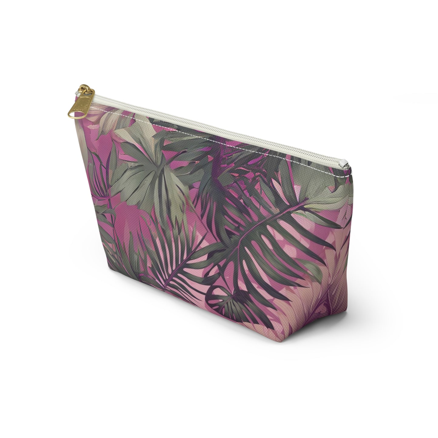 Hawaiian Tropical Print Pink Tones - Accessory Pouch w T-bottom