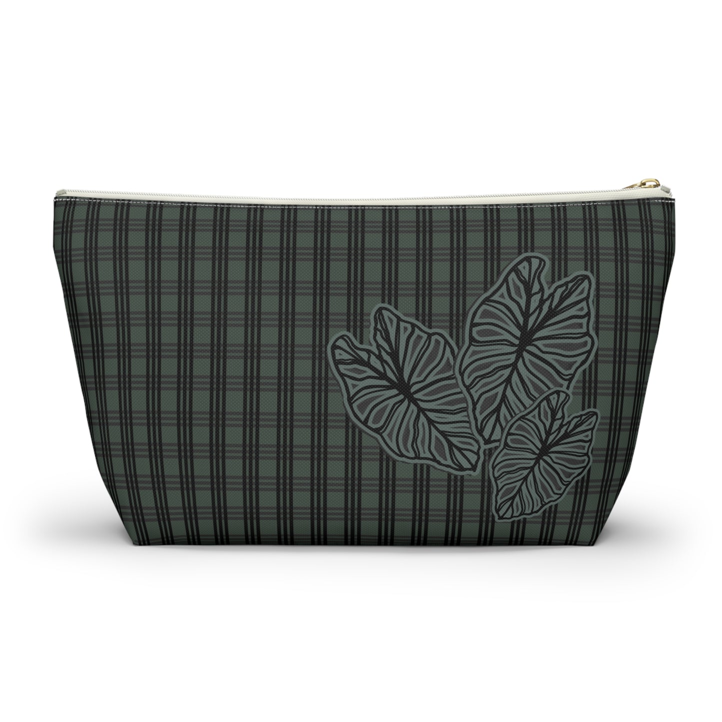 Kalo and Palaka Hawaiian Print - Accessory Pouch w T-bottom (Teal)