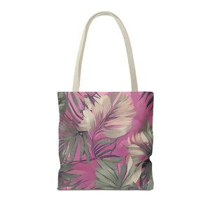 Hawaiian Tropical Print Pink Tones Tote Bag