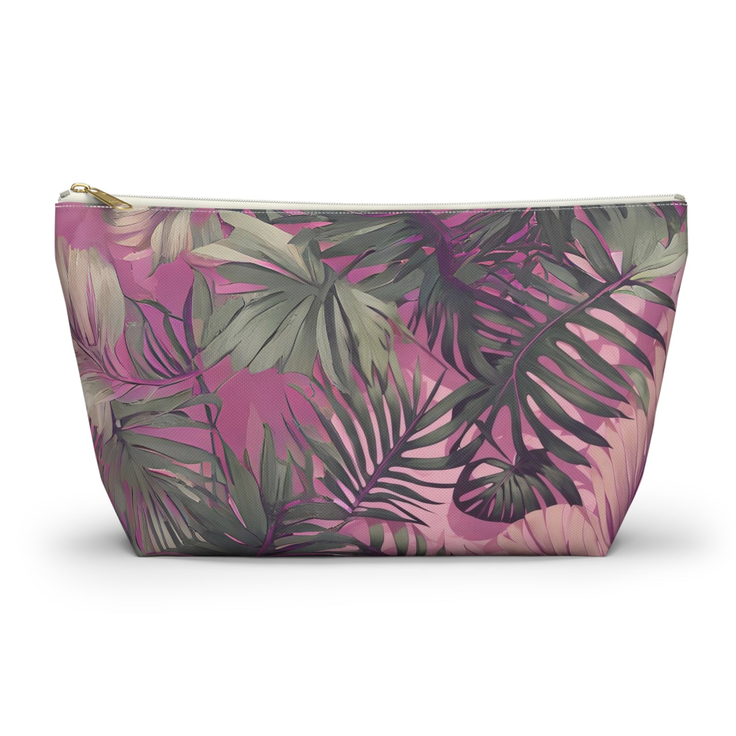 Hawaiian Tropical Print Pink Tones - Accessory Pouch w T-bottom