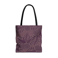 Load image into Gallery viewer, Ulu Breadfruit Hawaiian Print Purple Tote Bag