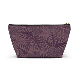 Ulu Breadfruit Hawaiian Print Purple - Accessory Pouch w T-bottom