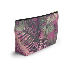 Hawaiian Tropical Print Pink Tones - Accessory Pouch w T-bottom