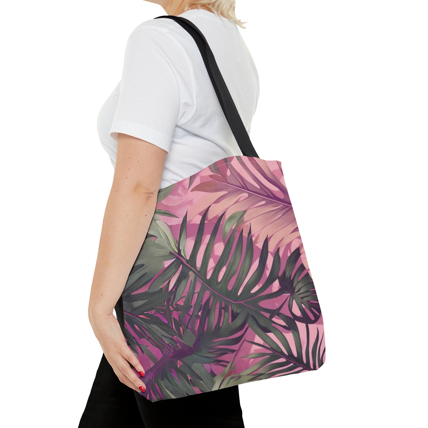 Hawaiian Tropical Print Pink Tones Tote Bag