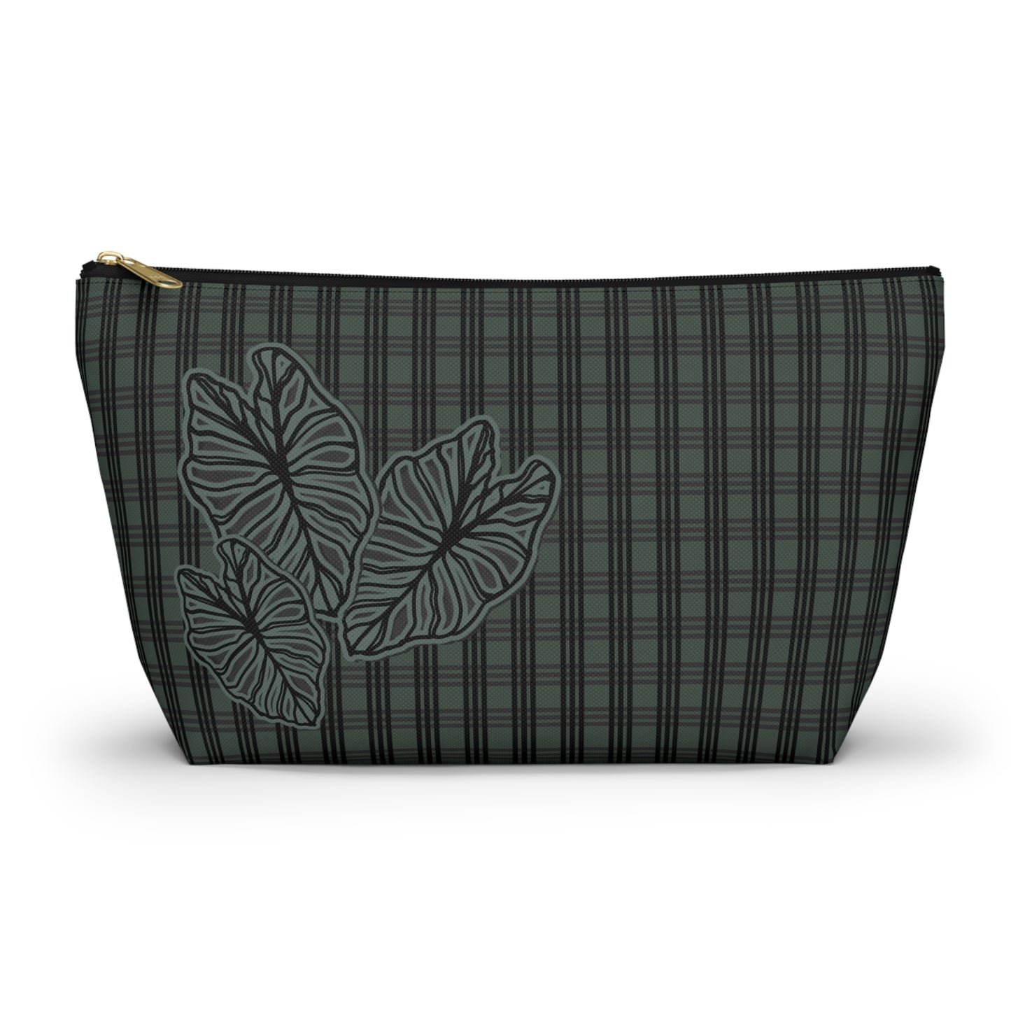 Kalo and Palaka Hawaiian Print - Accessory Pouch w T-bottom (Teal)