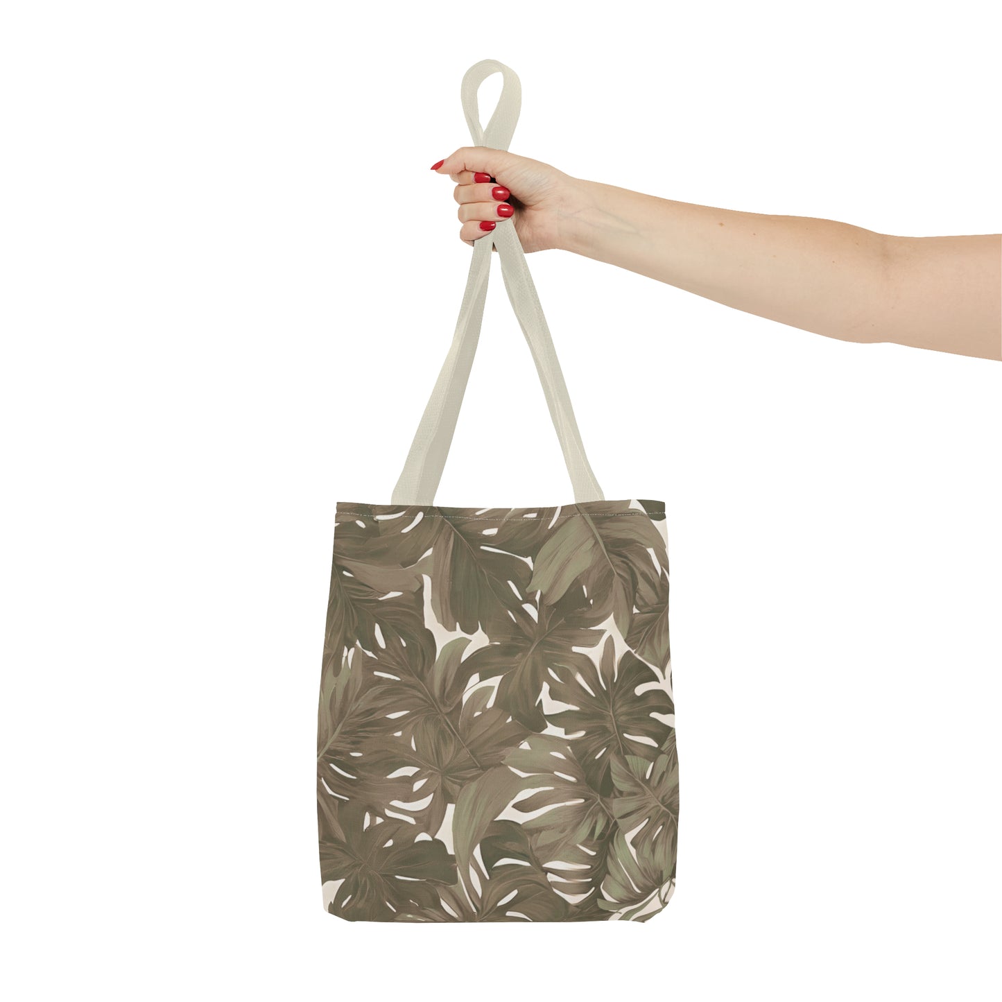 Monstera Tropical Hawaiian Print Neutral Tote Bag