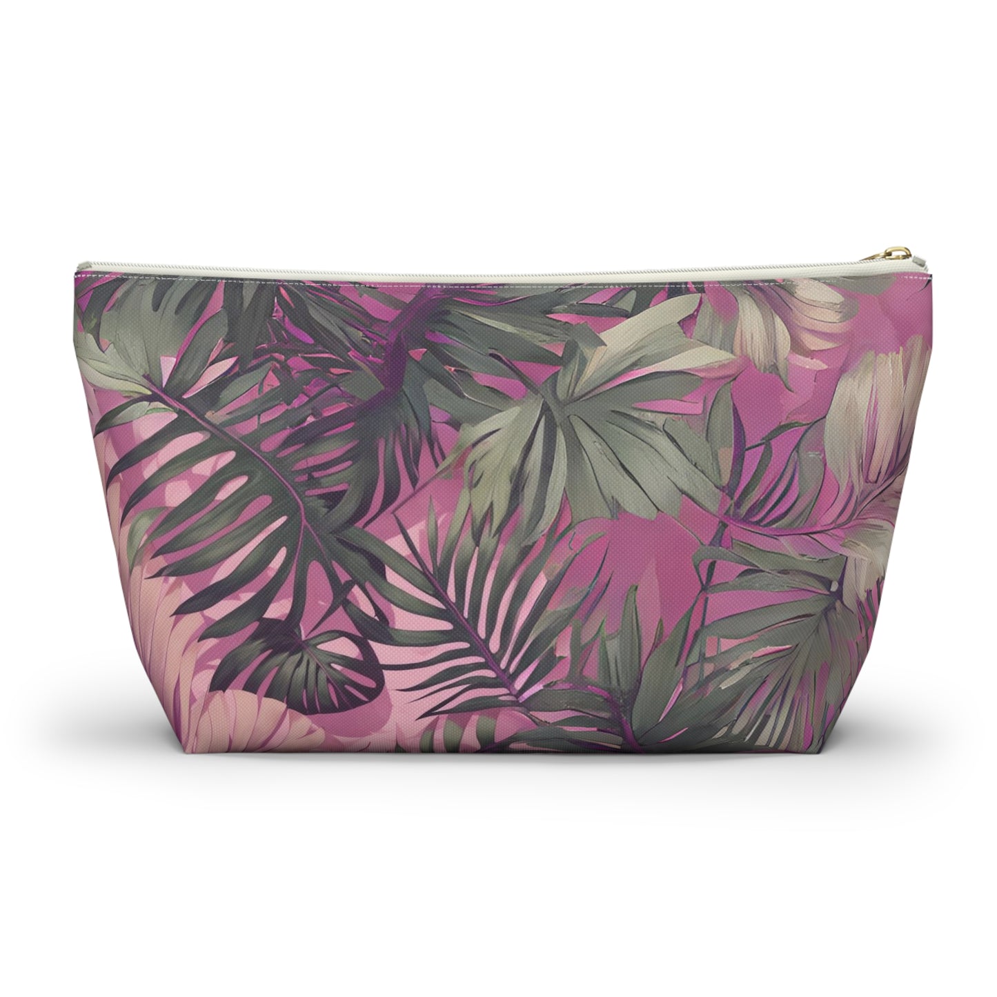 Hawaiian Tropical Print Pink Tones - Accessory Pouch w T-bottom