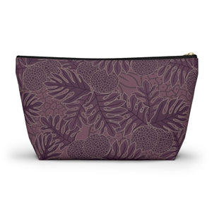 Ulu Breadfruit Hawaiian Print Purple - Accessory Pouch w T-bottom