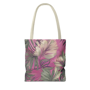 Hawaiian Tropical Print Pink Tones Tote Bag