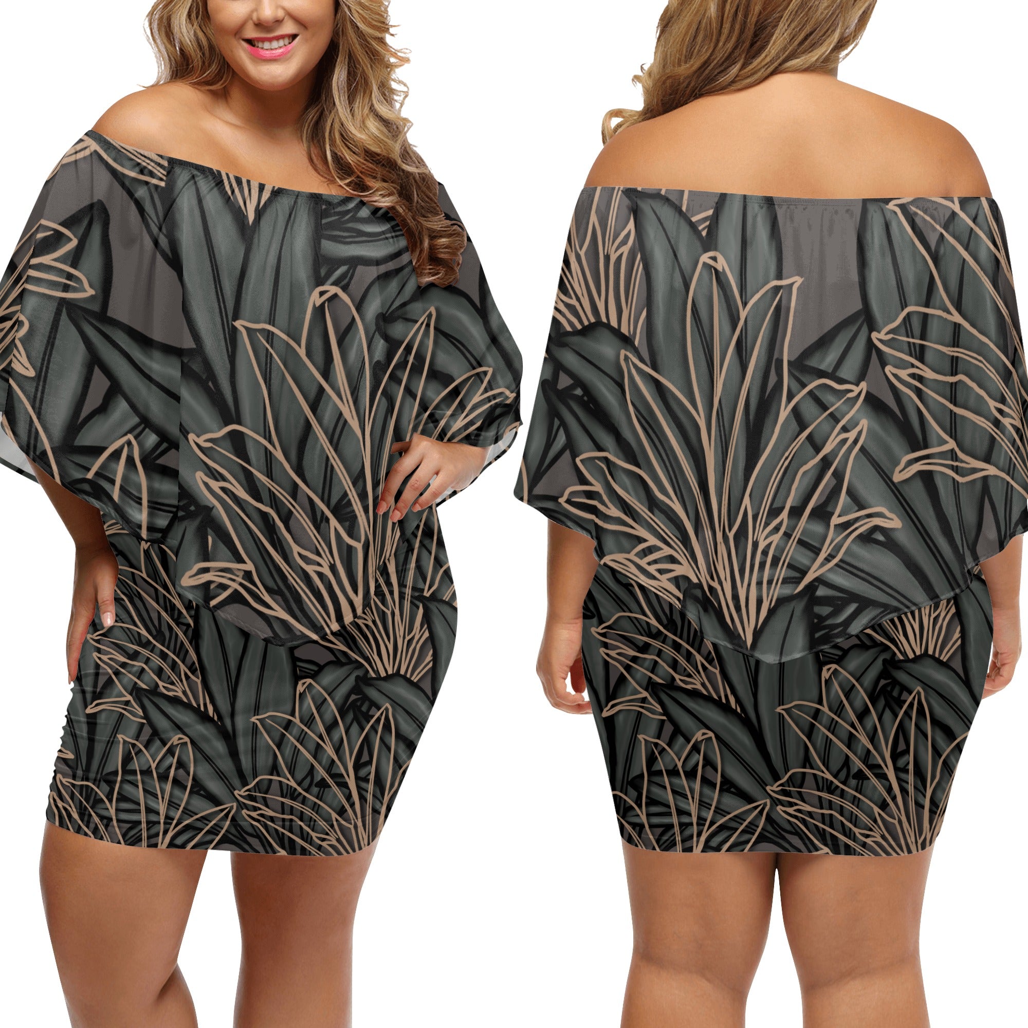 La'i Ti-Leaf Hawaiian Print Women's Off-the-shoulder Tube Dress