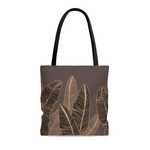 Banana Leaf Hawaiian Print Tote Bag - Taupe