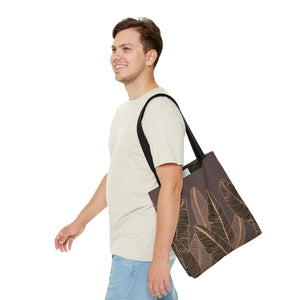 Banana Leaf Hawaiian Print Tote Bag - Taupe