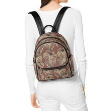 Load image into Gallery viewer, Monstera Mauve Hawaiian Print Mini Backpack - Faux Leather