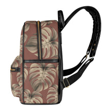 Load image into Gallery viewer, Monstera Mauve Hawaiian Print Mini Backpack - Faux Leather
