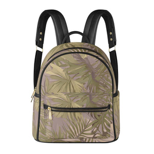 Hawaiian Tropical Print Soft Tones Mini Backpack - Faux Leather