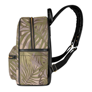 Hawaiian Tropical Print Soft Tones Mini Backpack - Faux Leather