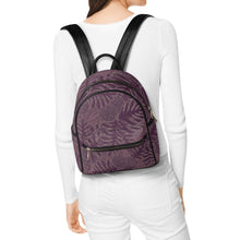 Load image into Gallery viewer, Ulu Breadfruit Hawaiian Print Mini Backpack Purple - Faux Leather