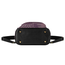 Load image into Gallery viewer, Ulu Breadfruit Hawaiian Print Mini Backpack Purple - Faux Leather