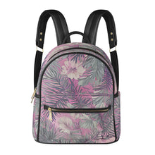 Load image into Gallery viewer, Hawaiian Tropical Print Soft Pink Mini Backpack - Faux Leather