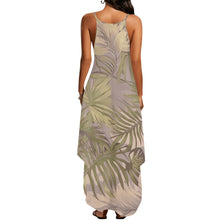 Load image into Gallery viewer, Hawaiian Tropical Print Soft Tones Sleeveless Dress with Side Slits
