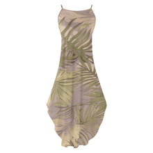 Load image into Gallery viewer, Hawaiian Tropical Print Soft Tones Sleeveless Dress with Side Slits