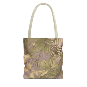 Hawaiian Tropical Print Soft Tones Tote Bag