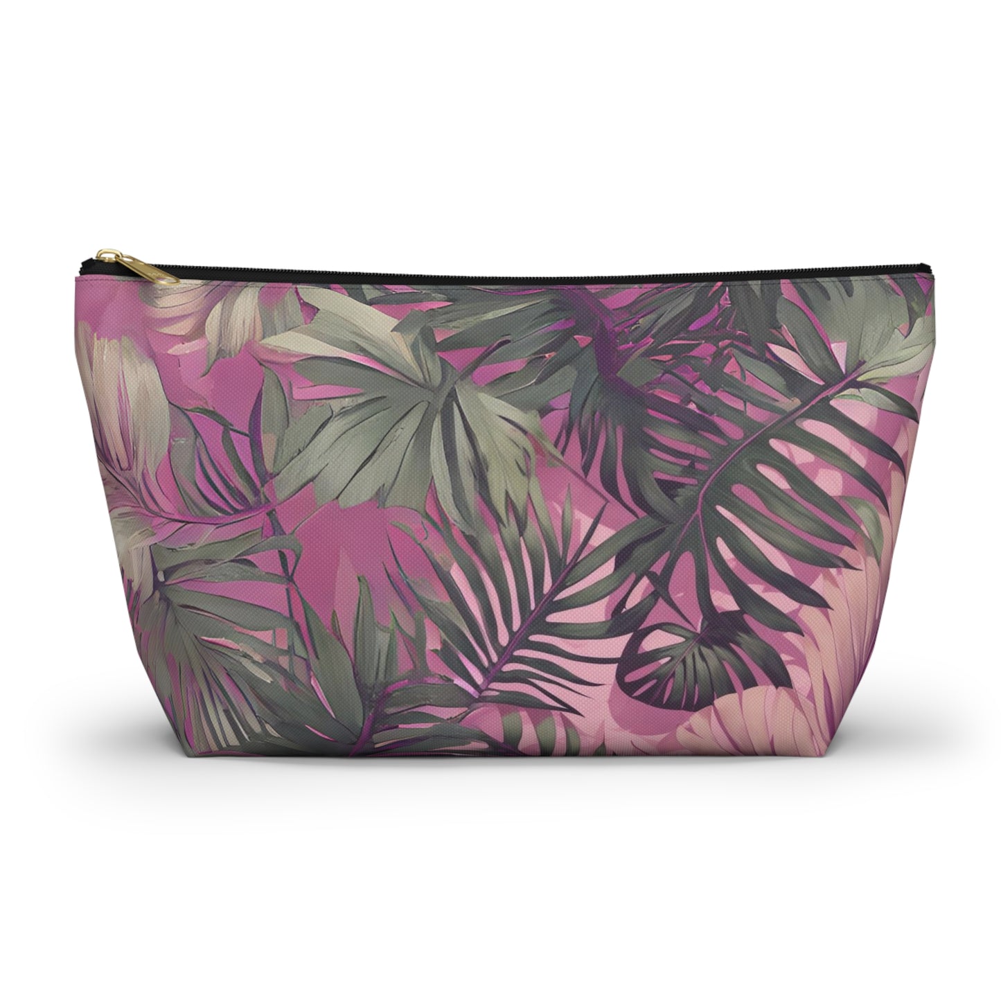 Hawaiian Tropical Print Pink Tones - Accessory Pouch w T-bottom