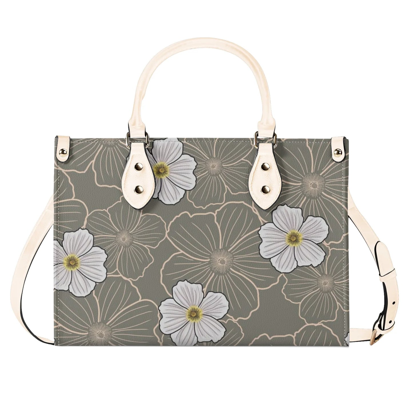 Pua Kala Hawaiian Poppy Faux Leather Tote - The Haunani Tote Bag