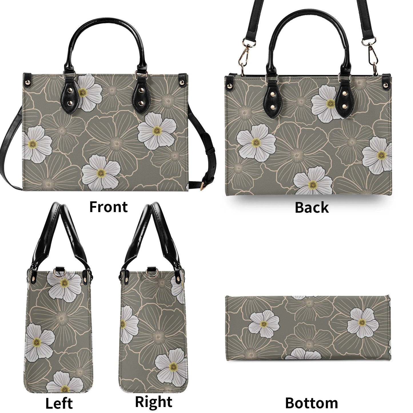 Pua Kala Hawaiian Poppy Faux Leather Tote - The Haunani Tote Bag