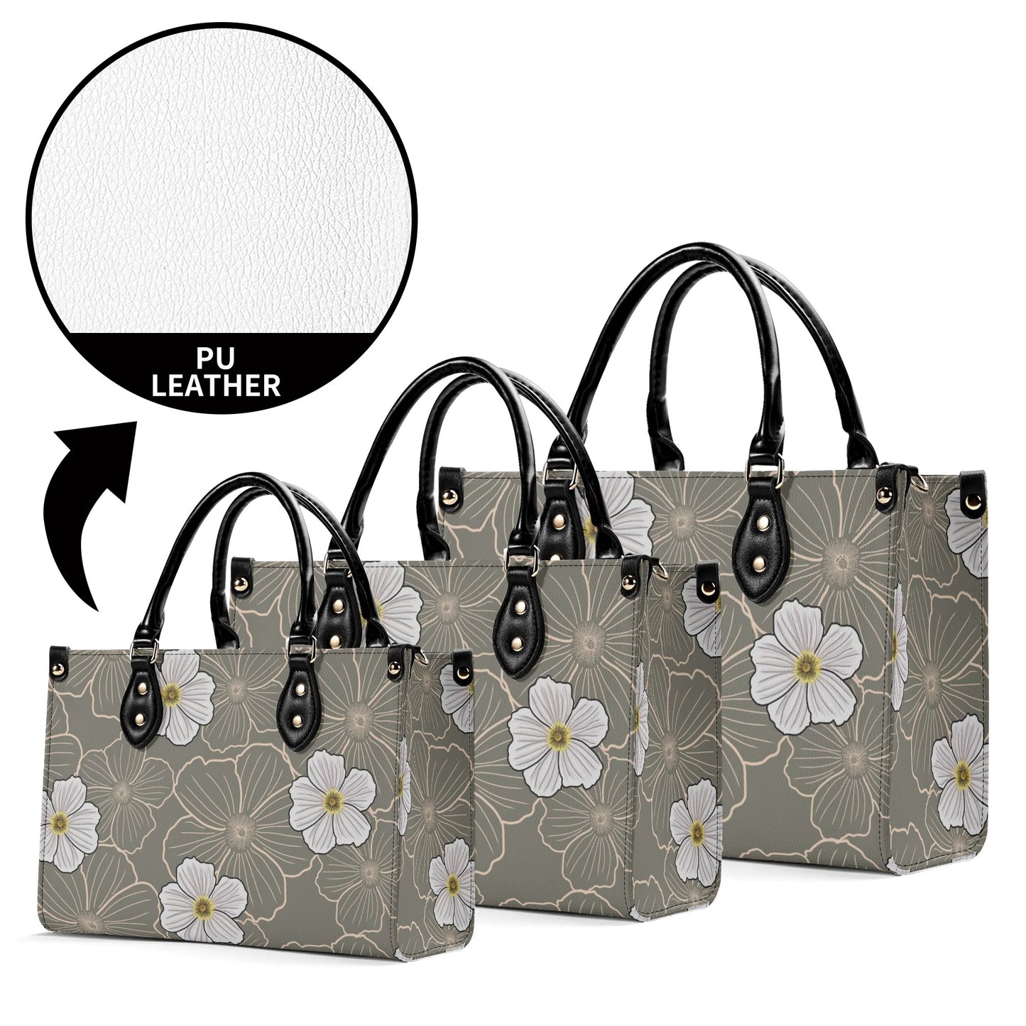 Pua Kala Hawaiian Poppy Faux Leather Tote - The Haunani Tote Bag