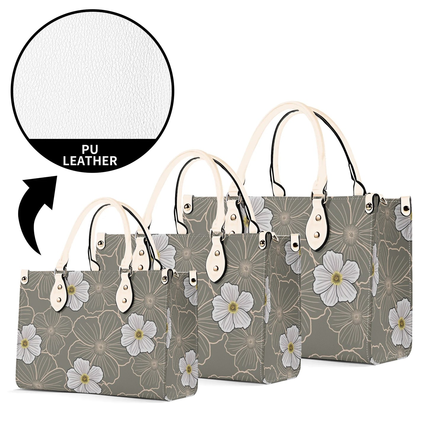 Pua Kala Hawaiian Poppy Faux Leather Tote - The Haunani Tote Bag