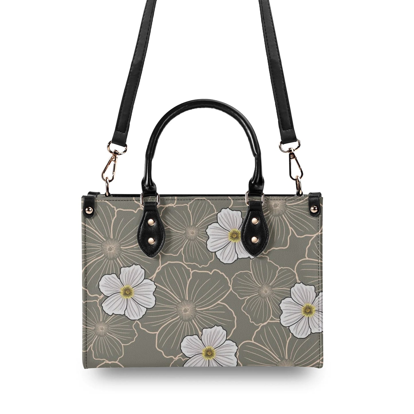 Pua Kala Hawaiian Poppy Faux Leather Tote - The Haunani Tote Bag