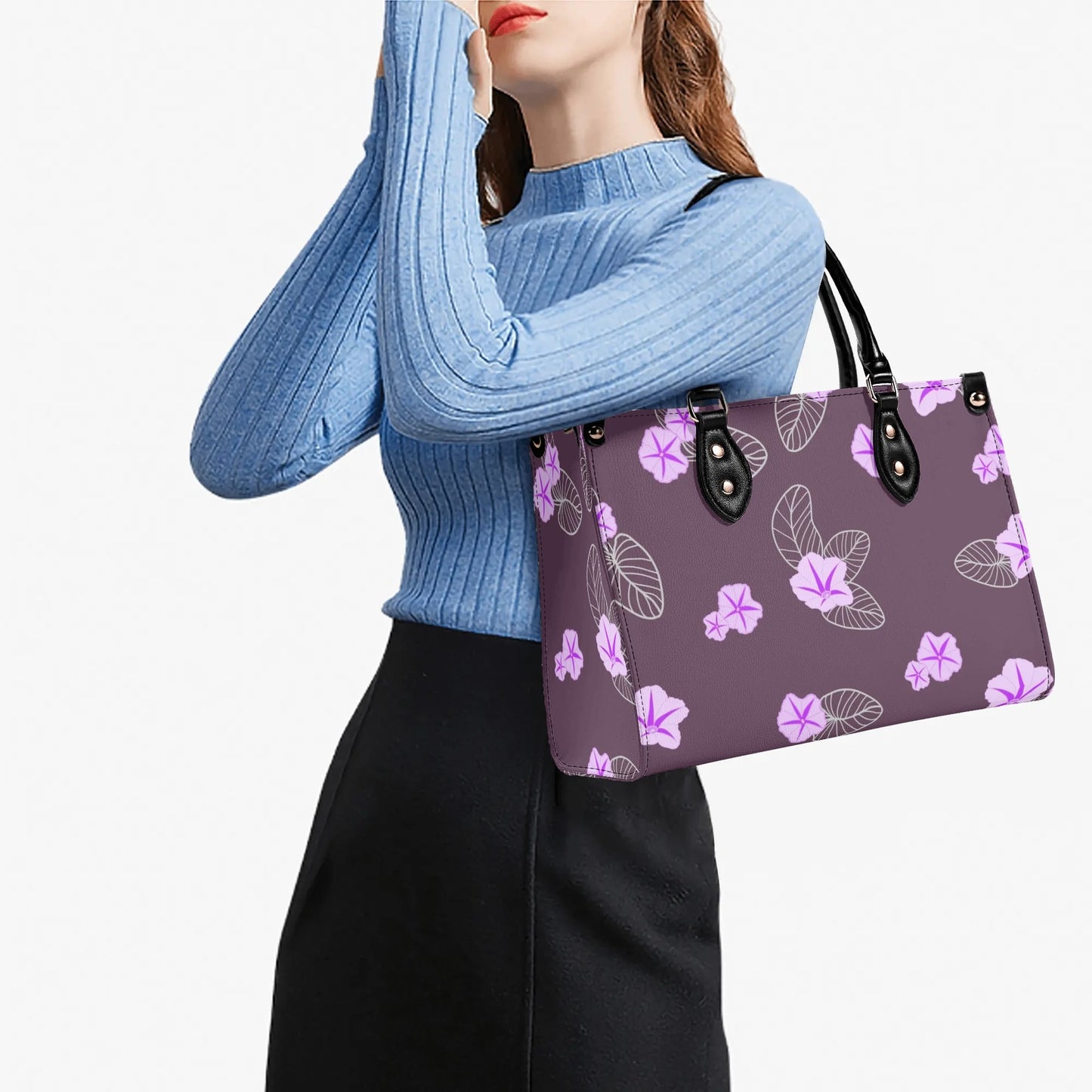 Pōhuehue Faux Leather Tote - The Haunani Tote in Purple Hues