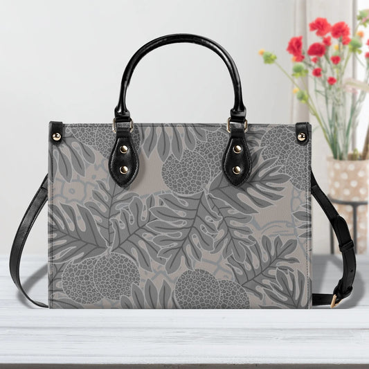 Ulu Faux Leather Tote - The Haunani Tote in Gray