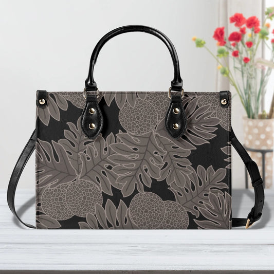 Ulu Faux Leather Tote - The Haunani Tote in Black and Brown