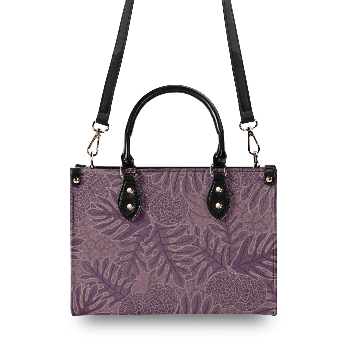 Ulu Faux Leather Tote - The Haunani Tote Bag in Purple