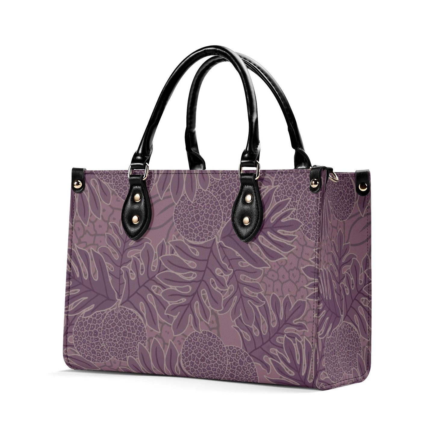 Ulu Faux Leather Tote - The Haunani Tote Bag in Purple