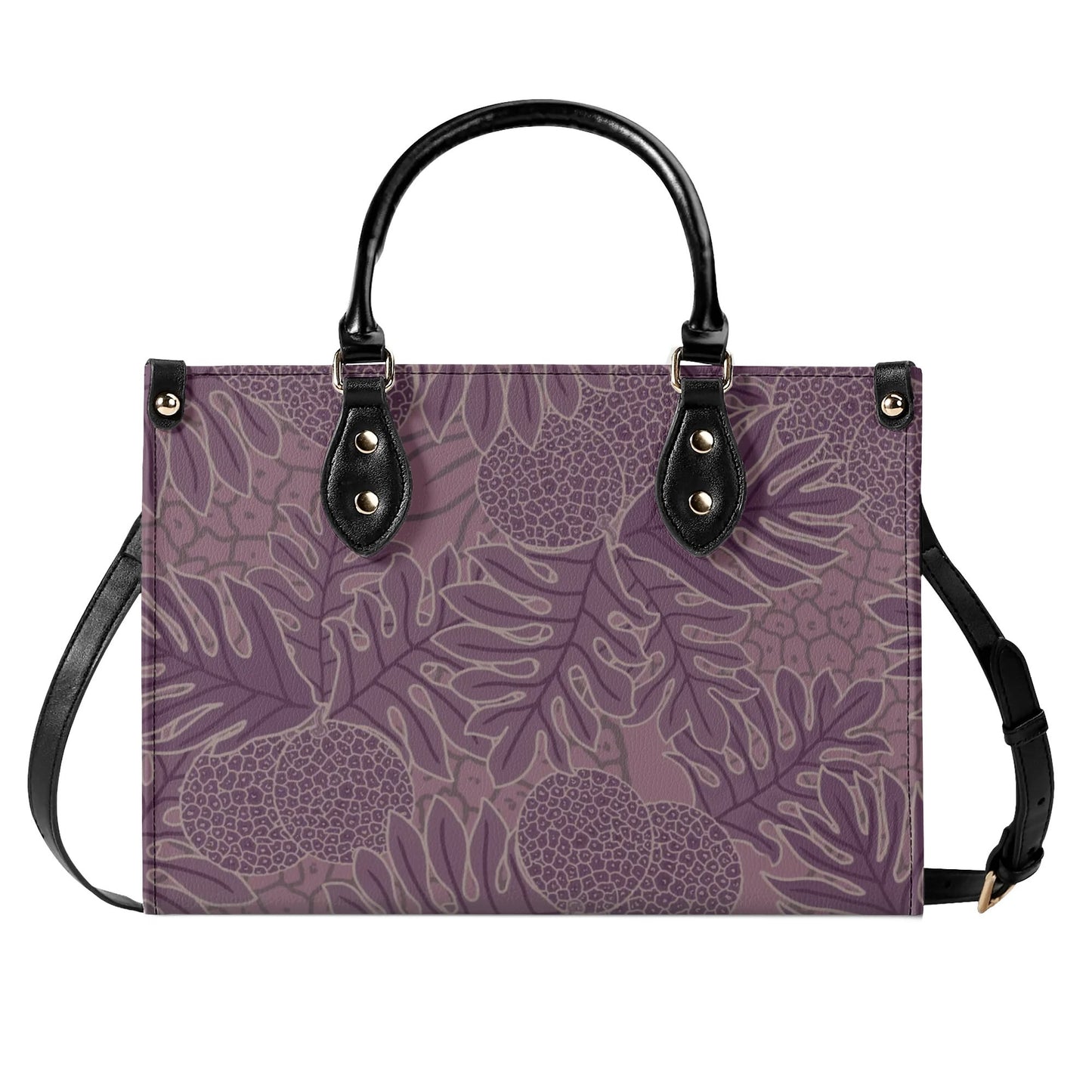 Ulu Faux Leather Tote - The Haunani Tote Bag in Purple