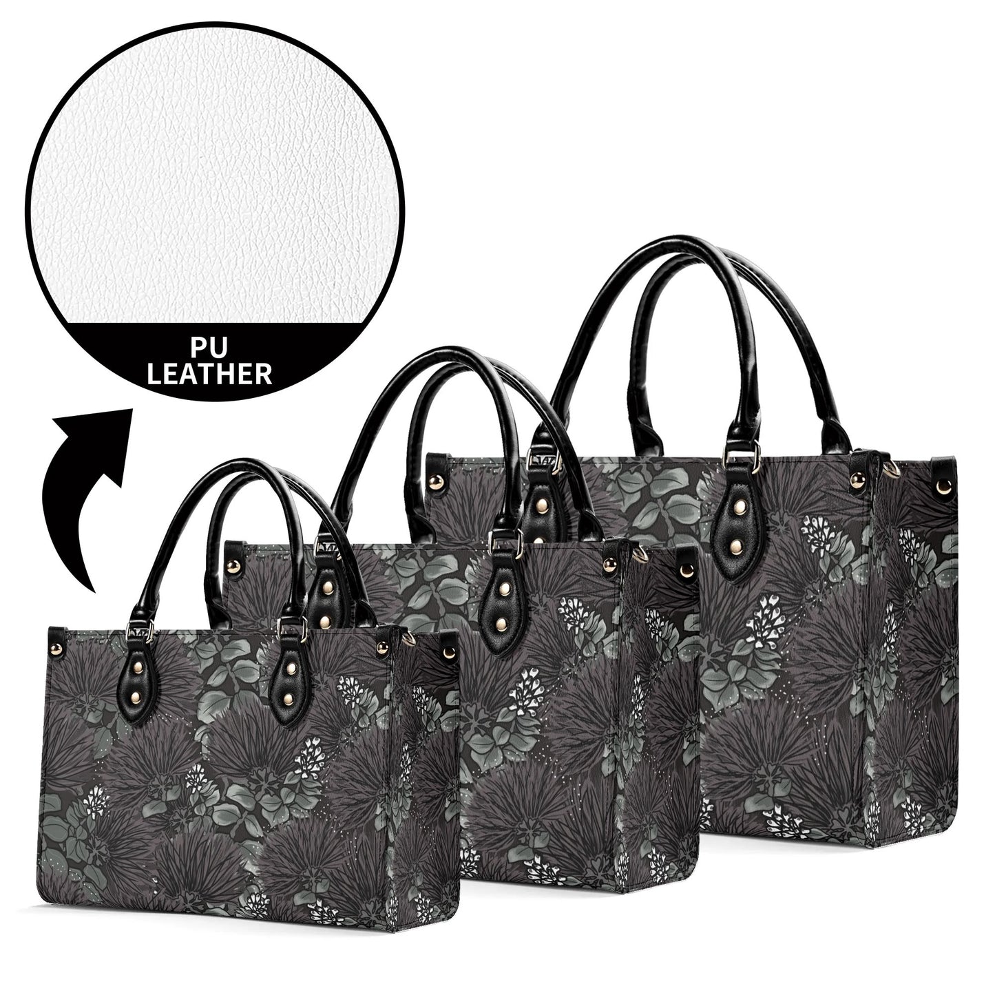 ʻŌhiʻa Lehua Faux Leather Tote - The Haunani Tote Bag