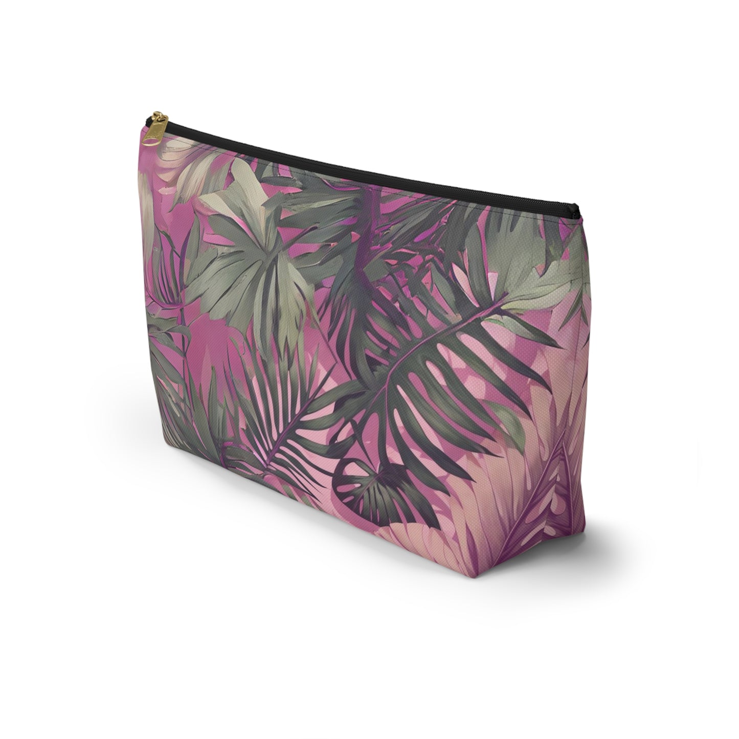 Hawaiian Tropical Print Pink Tones - Accessory Pouch w T-bottom