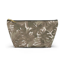 Load image into Gallery viewer, Monstera Neutral Tropical Hawaiian Print Accessory Pouch w T-bottom