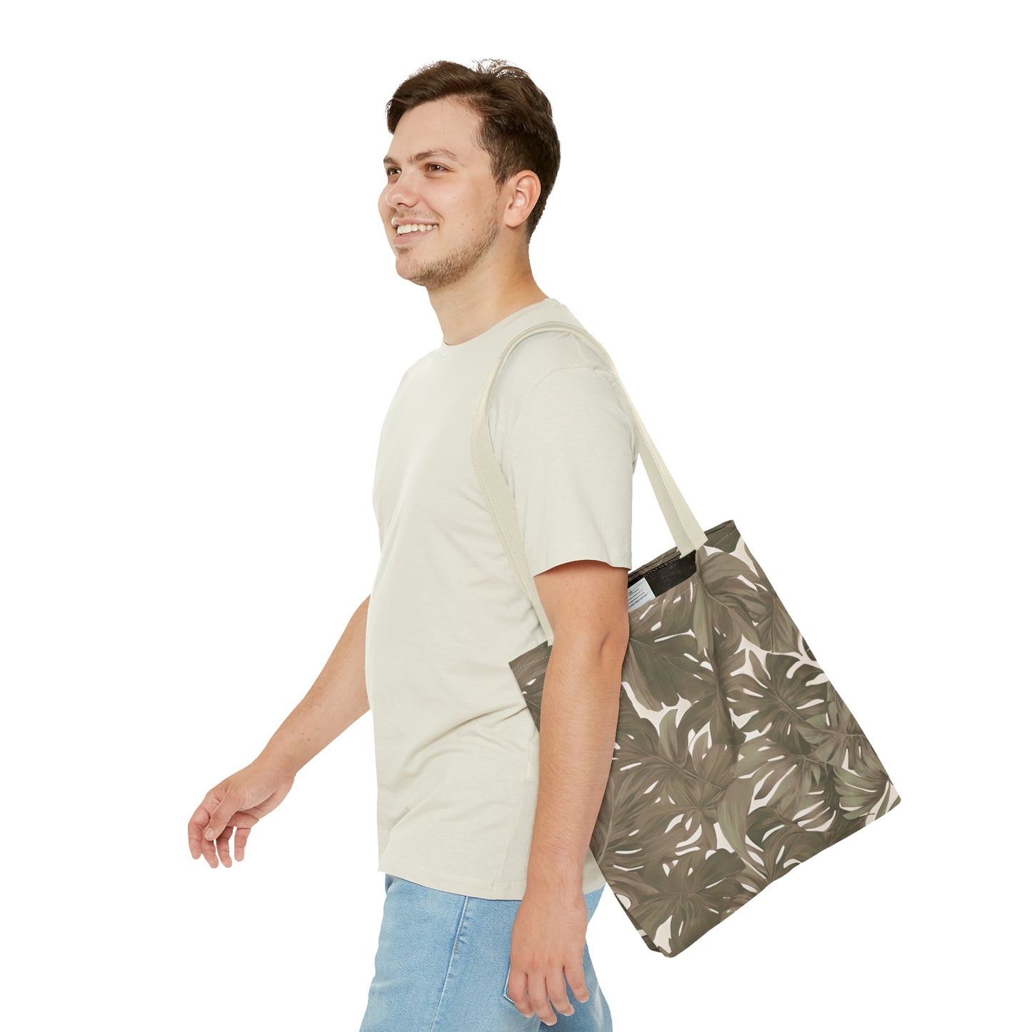 Monstera Tropical Hawaiian Print Neutral Tote Bag